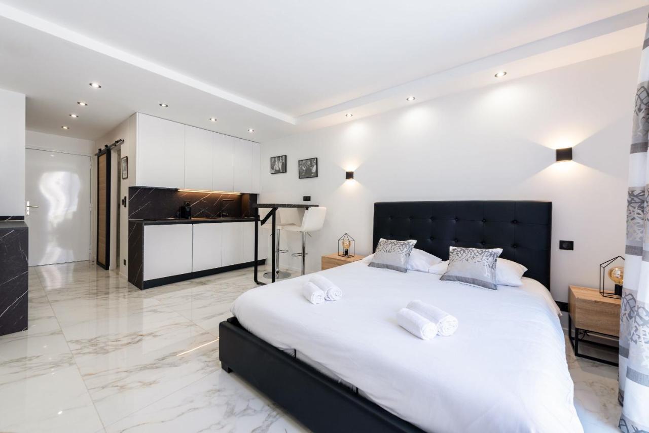 Large Studio - 50M Cannes Beach - Terrace Sea View Luaran gambar